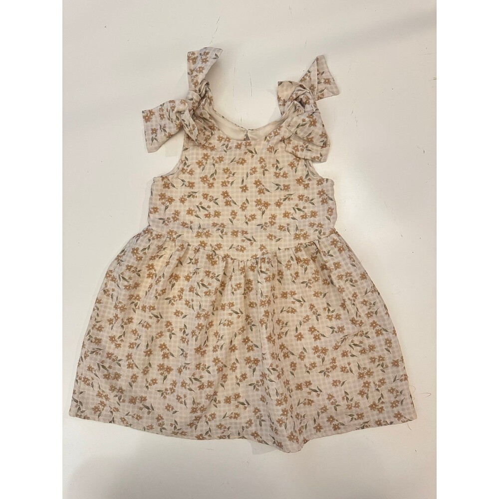 Mabel + Honey Floral Tie Shoulder Dress Size 5 Cottagecore Boho Prairie Neutral